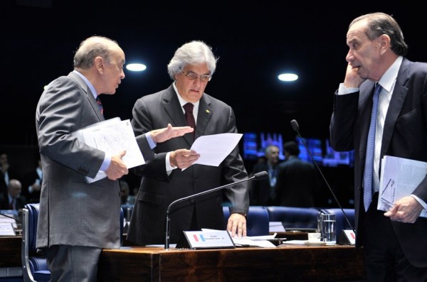 (L-R) Jose Serra, Delcidio Amaral, Aluysio Nunes